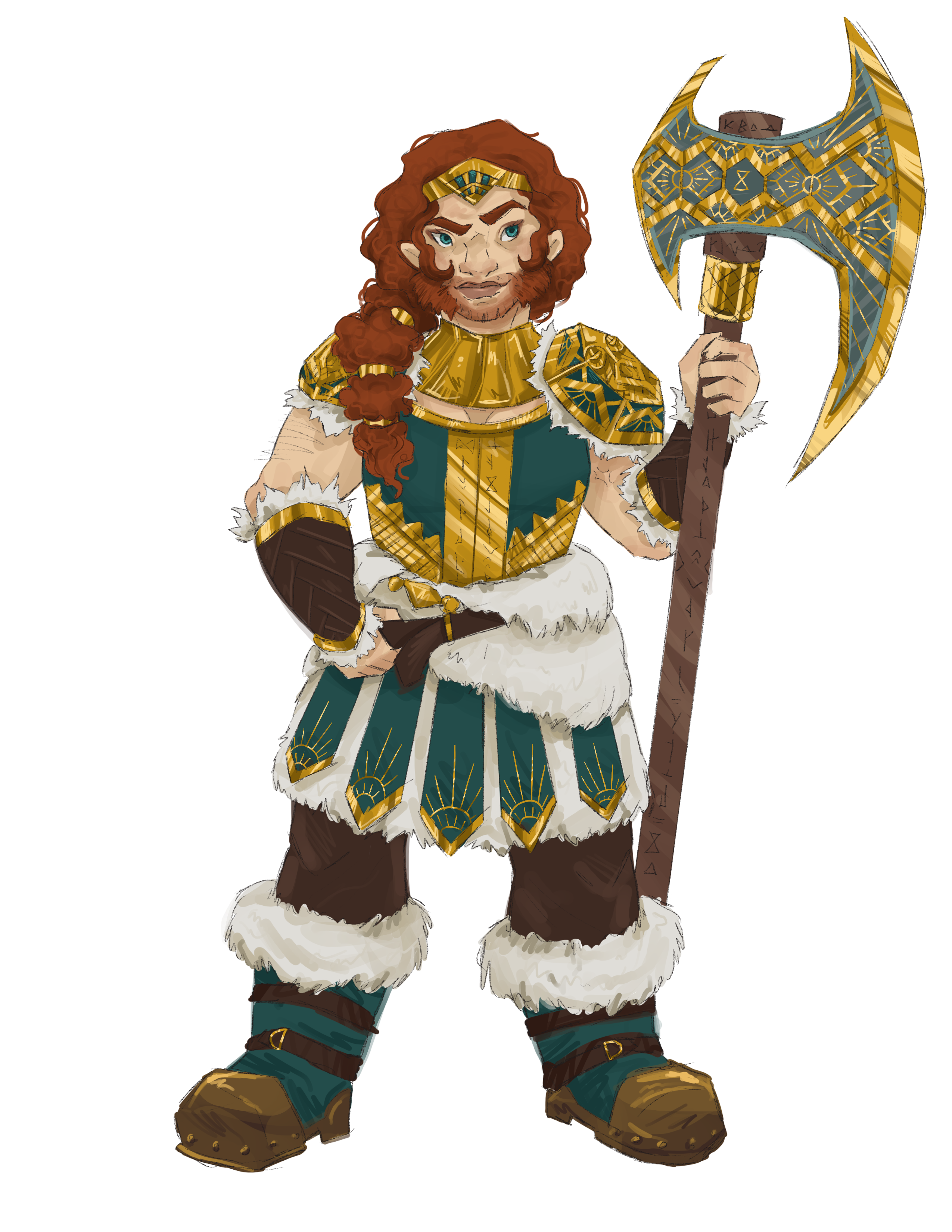 Concept art illustrating Dwarf typical appearance.