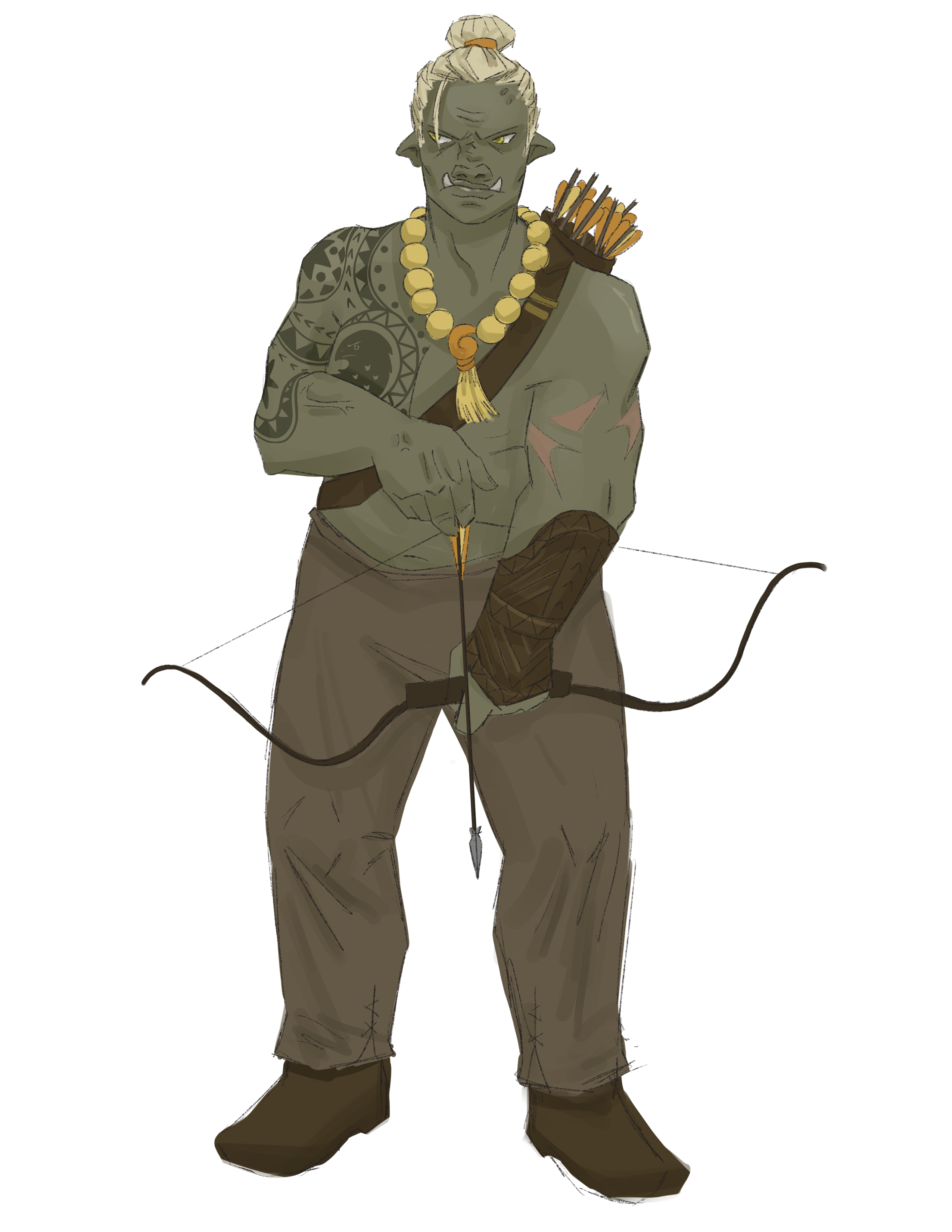 Concept art illustrating Orc typical appearance.