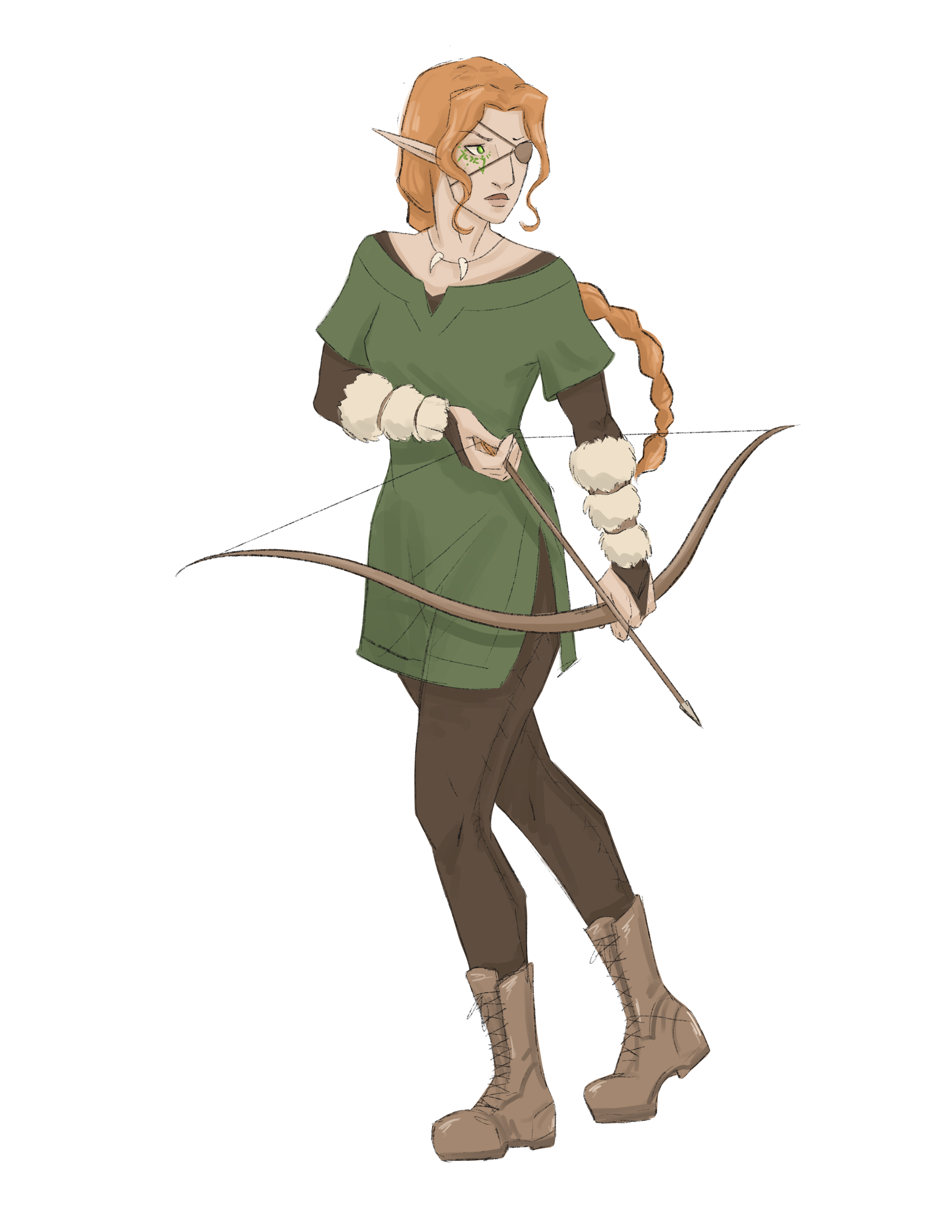 Concept art illustrating Wood Elf typical appearance.