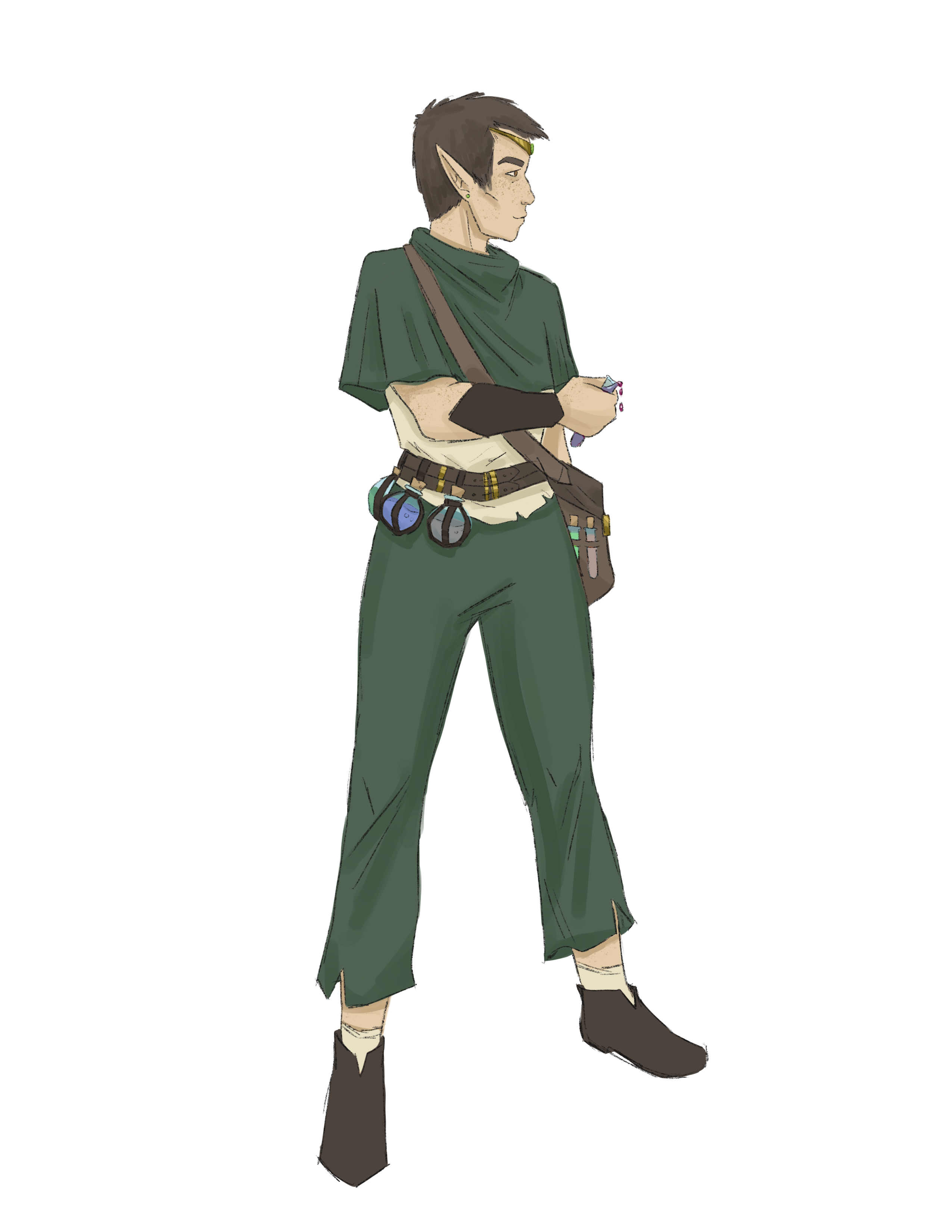 Concept art illustrating Wood Elf typical appearance.