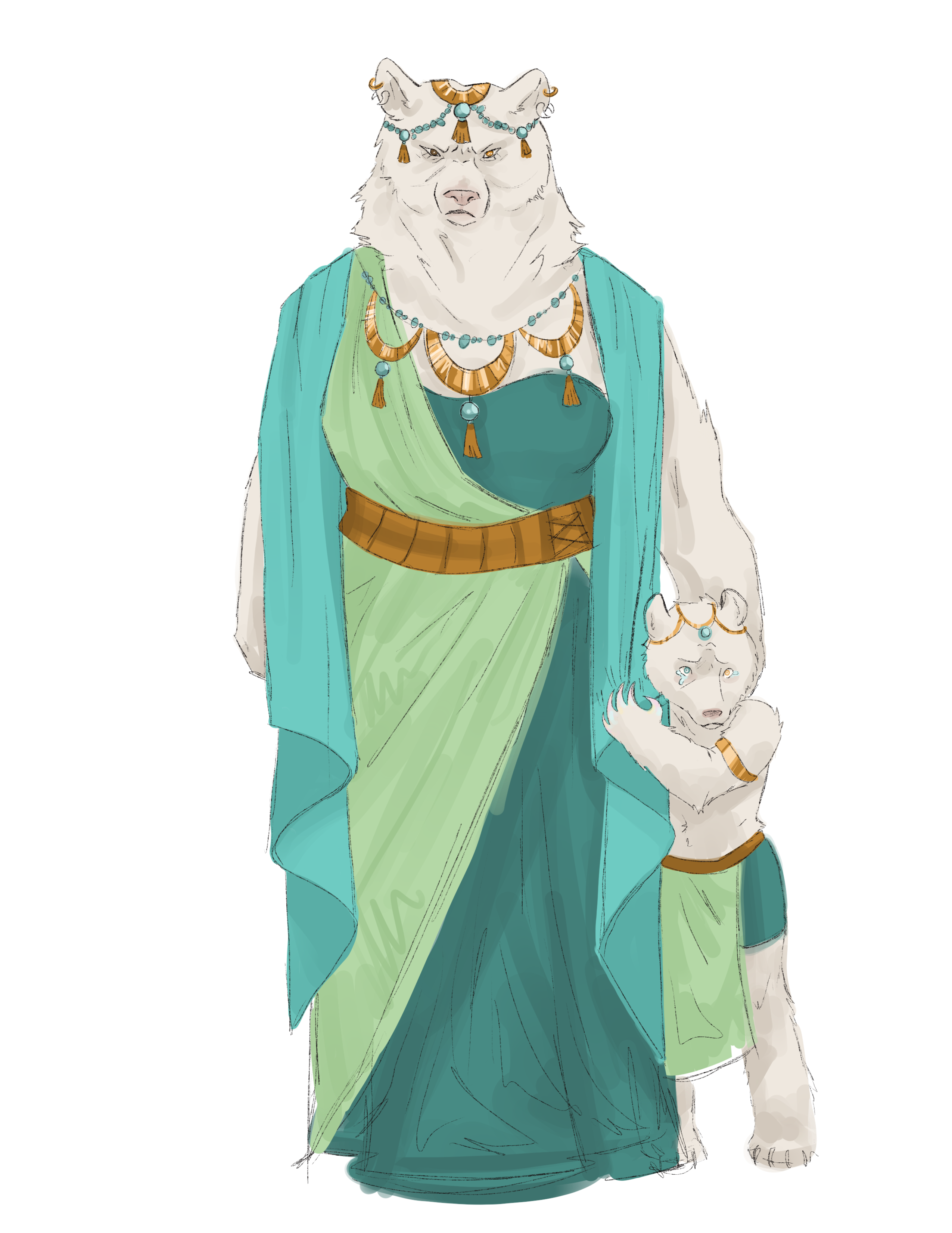 Concept art illustrating Yo-Na typical appearance.
